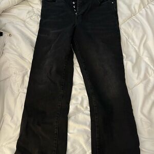 Zara Cropped Black Denim Jeans